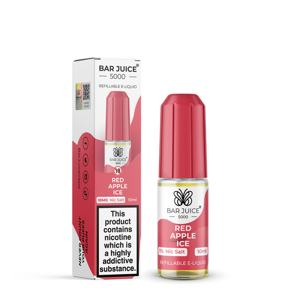 Red Apple Ice Bar Juice 5000 Nic Salts - 5 For Only £10.95