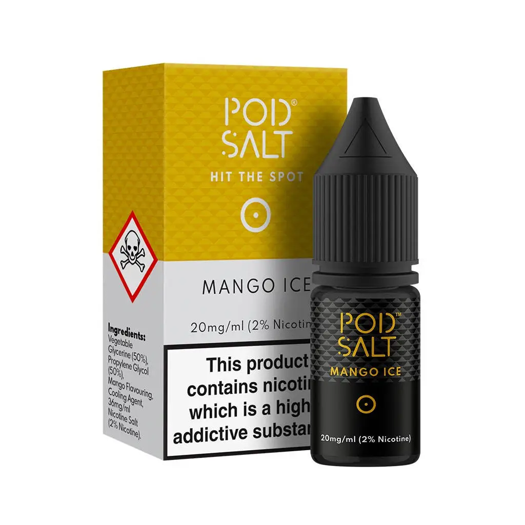 Pod Salt Mango Ice Nicotine Vape Juice - 5 For £11.45 - Free Delivery