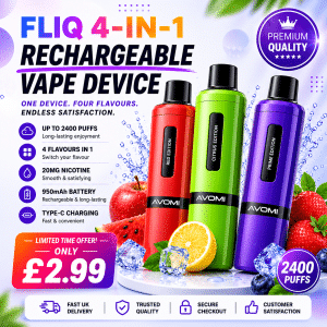 Avomi FLIQ 4-in-1 2400 Puff Pod Kit - 20mg